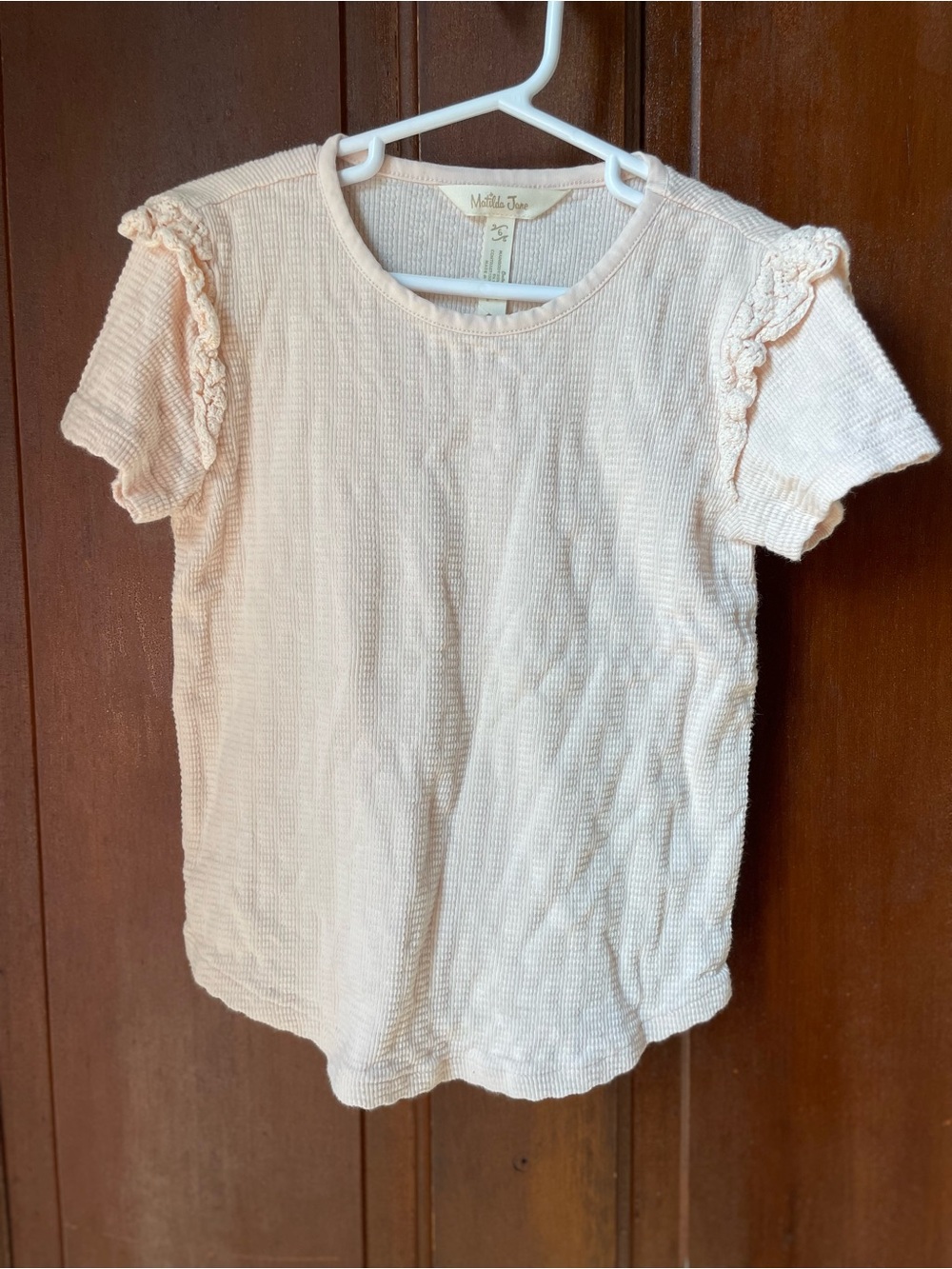 Matilda Jane girls size 6 short sleeve light pink top